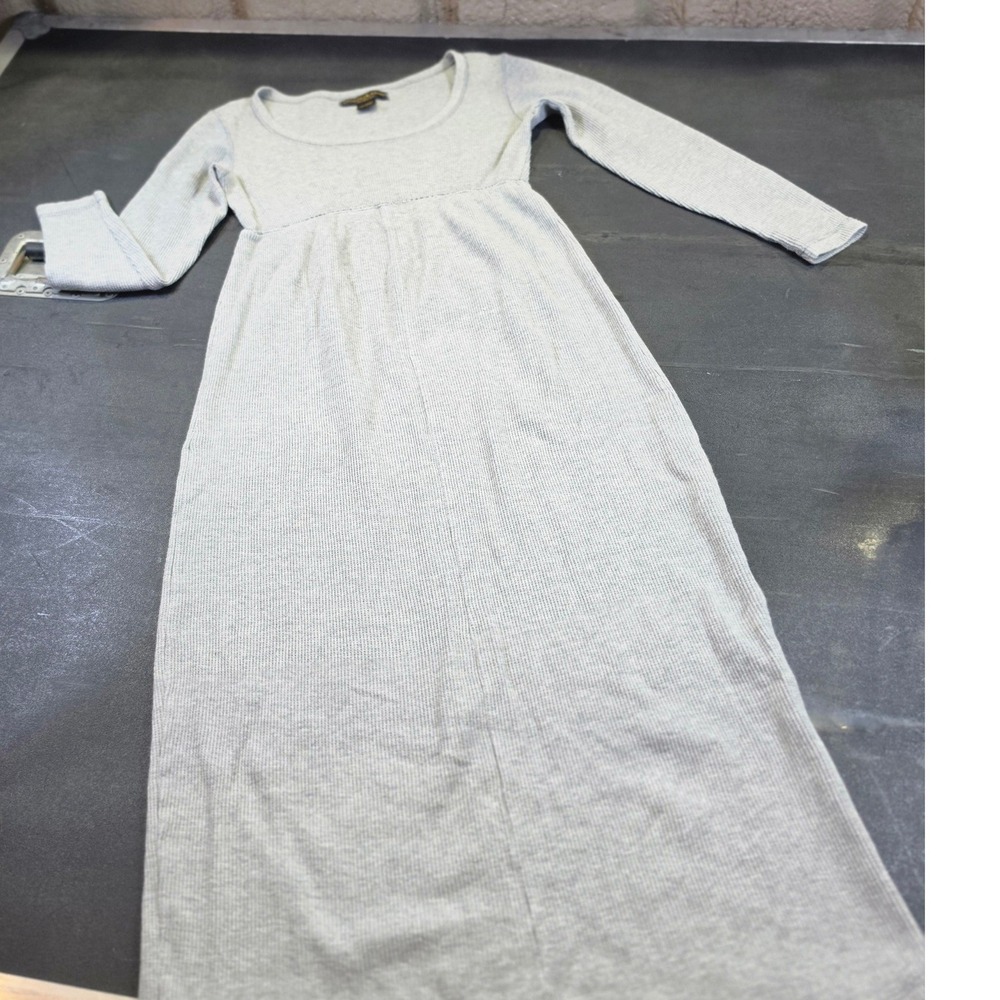 Donna Karan Intimates Grey Waffle Knit Cotton Empire Waist Maxi Dress Size P